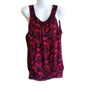 Larry Levine Red & Black Top Sz XL